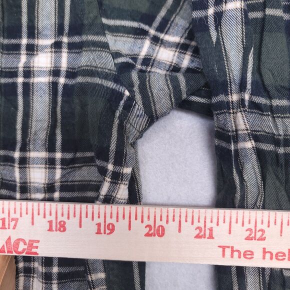 Roundtree & Yorke Tartan Flannel Casual Button Up Shirt Mens Size Medium M Green - Picture 8 of 10